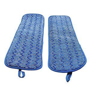Rubbermaid Commercial HYGEN Q410 Microfiber Wet Pad With Scrubber Lot Of 2 Blue